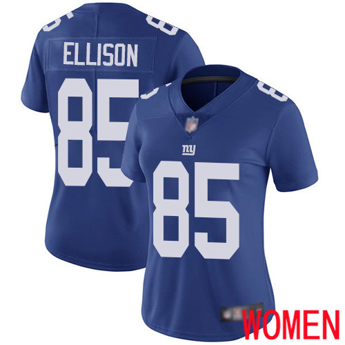 Women New York Giants #85 Rhett Ellison Royal Blue Team Color Vapor Untouchable Limited Player Football NFL Jersey
